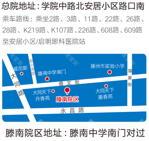 滕州启明眼科到院路线